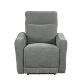 Homelegance Furniture Edition Power Lay Flat Reclining Chair in Dove Grey 9804DV-1PWH Half Price Furniture