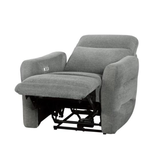 Homelegance Furniture Edition Power Lay Flat Reclining Chair in Dove Grey 9804DV-1PWH - Half Price Furniture