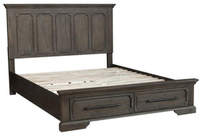 Homelegance Taulon King Platform Bed with Footboard Storage in Dark Oak 5438K-1EK* - Half Price Furniture