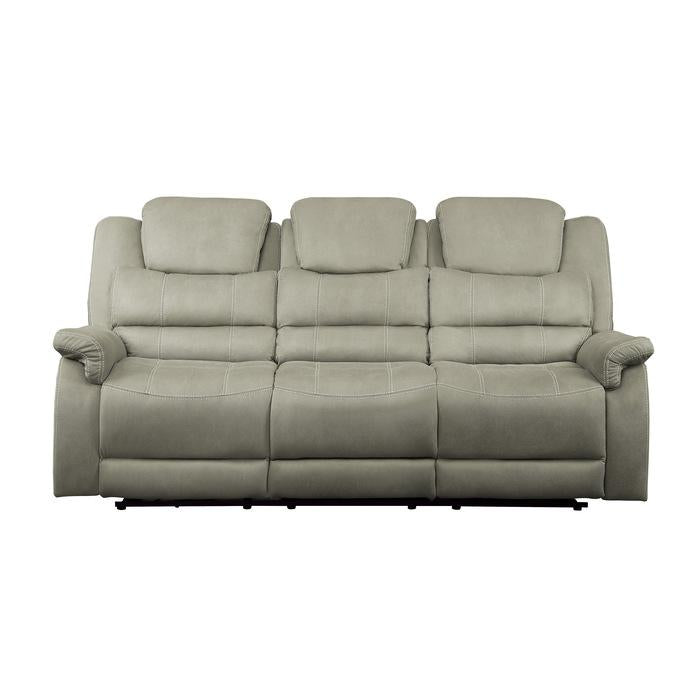 Homelegance Furniture Shola Power Double Reclining Sofa in Gray Half Price Furniture