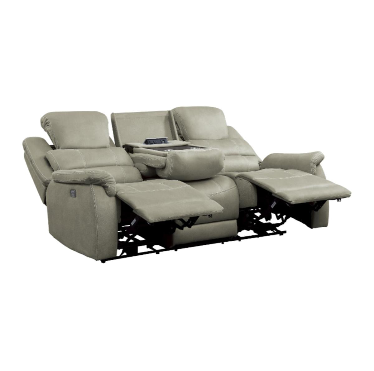 Homelegance Furniture Shola Double Reclining Sofa in Gray - Sofa - Half Price Furniture