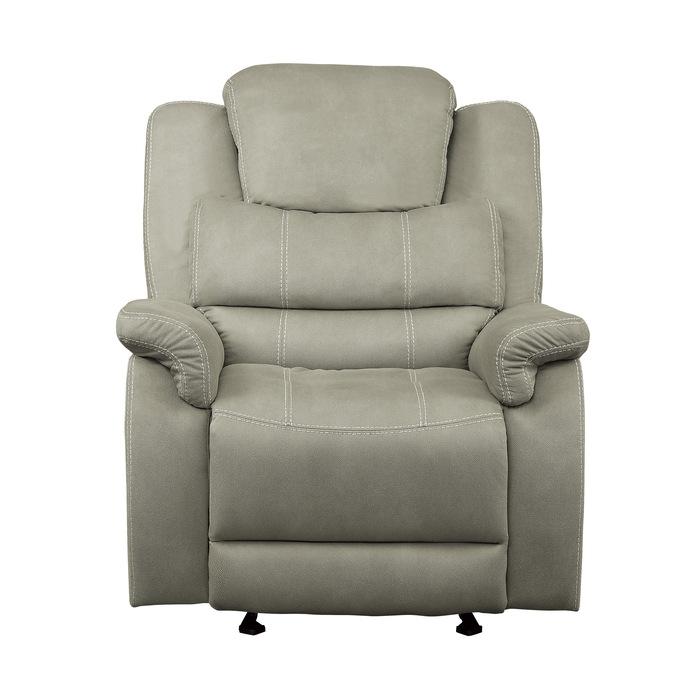 Homelegance Furniture Shola Glider Reclining Chair in Gray Half Price Furniture