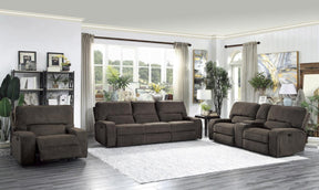 Homelegance Furniture Borneo Double Reclining Sofa in Chocolate - Half Price Furniture