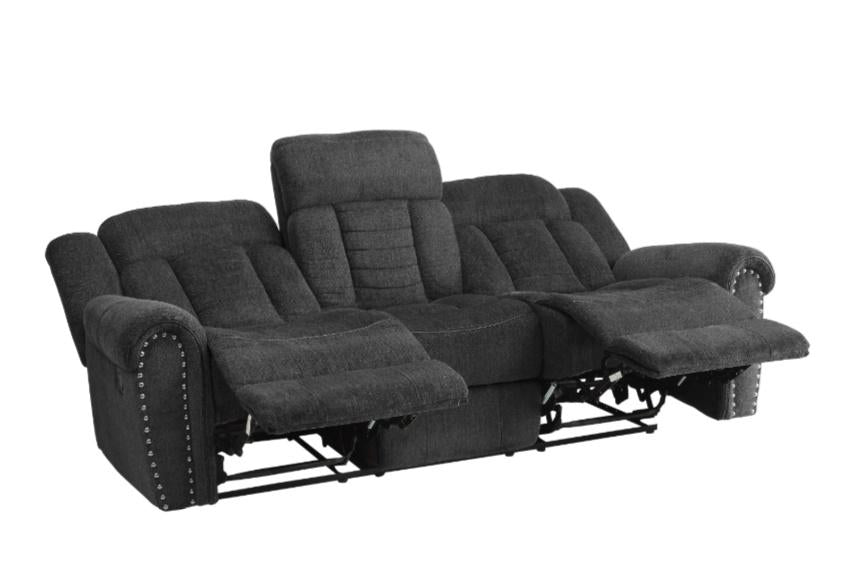 Homelegance Furniture Nutmeg Double Reclining Sofa in Charcoal Gray 9901CC-3 - Half Price Furniture