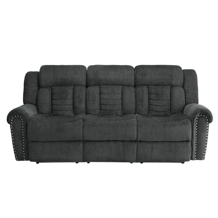 Homelegance Furniture Nutmeg Double Reclining Sofa in Charcoal Gray 9901CC-3 Half Price Furniture