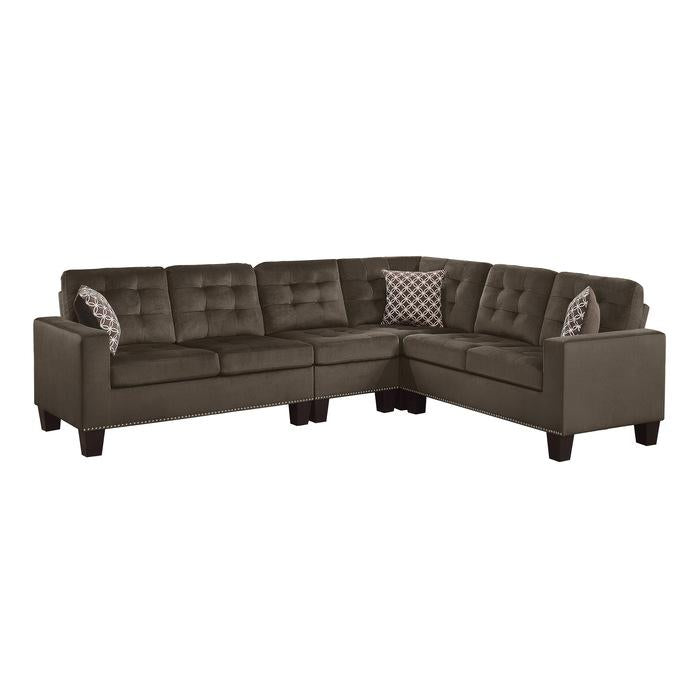 Homelegance Furniture Lantana 2-Piece Reversible Sectional in Chocolate 9957CH*SC Half Price Furniture