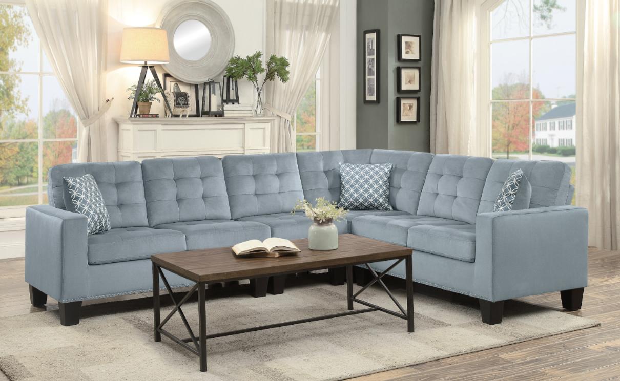 Homelegance Furniture Lantana 2-Piece Reversible Sectional in Gray 9957GY*SC Half Price Furniture