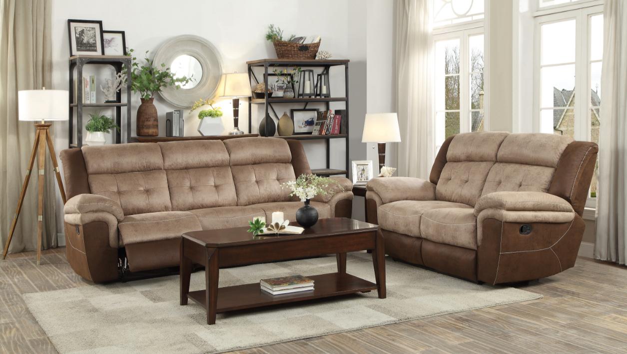 Homelegance Furniture Chai Relcining Sofa in 2 Tones - Half Price Furniture