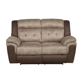 Homelegance Furniture Chai Relcining Loveseat in 2 Tones Half Price Furniture