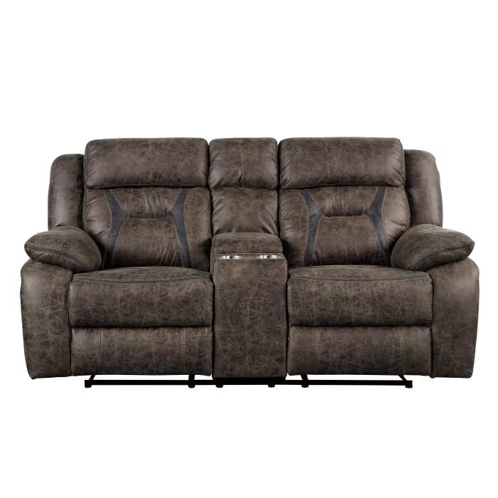 Homelegance Furniture Madrona Double Reclining Loveseat in Dark Brown 9989DB-2 Half Price Furniture