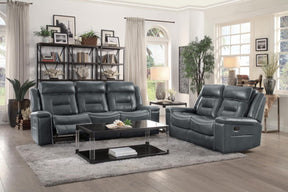 Homelegance Furniture Darwan Double Lay Flat Reclining Sofa in Dark Gray - Half Price Furniture