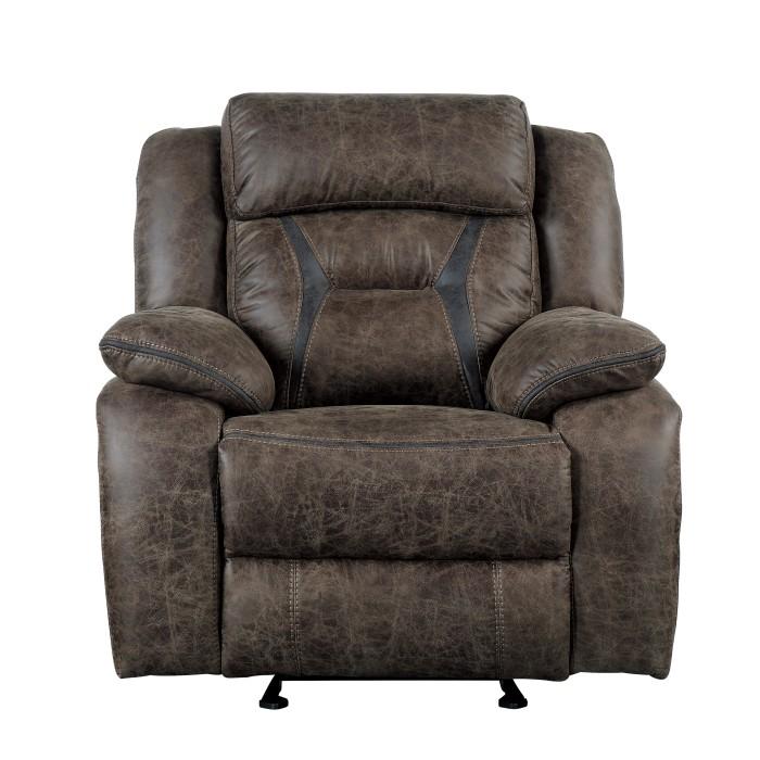 Homelegance Furniture Madrona Glider Reclining Chair in Dark Brown 9989DB-1 Half Price Furniture