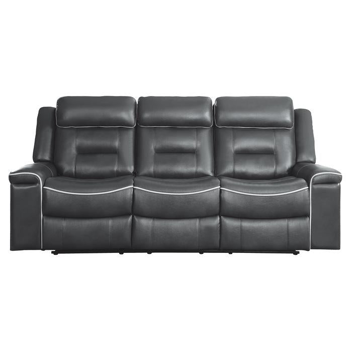 Homelegance Furniture Darwan Double Lay Flat Reclining Sofa in Dark Gray Half Price Furniture