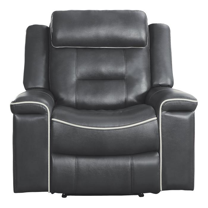 Homelegance Furniture Darwan Lay Flat Recliner in Dark Gray Half Price Furniture