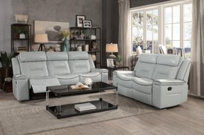 Homelegance Furniture Darwan Double Lay Flat Reclining Sofa in Light Gray - Half Price Furniture