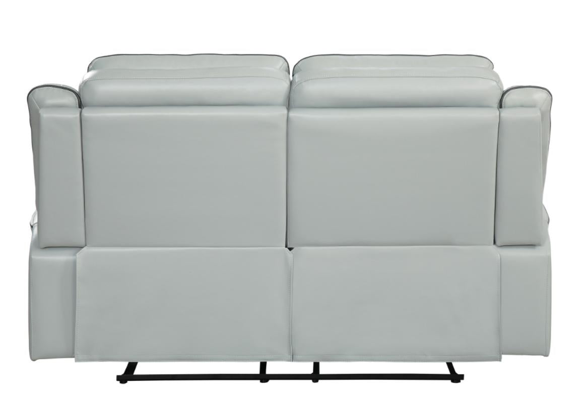 Homelegance Furniture Darwan Double Lay Flat Reclining Loveseat in Light Gray - Half Price Furniture