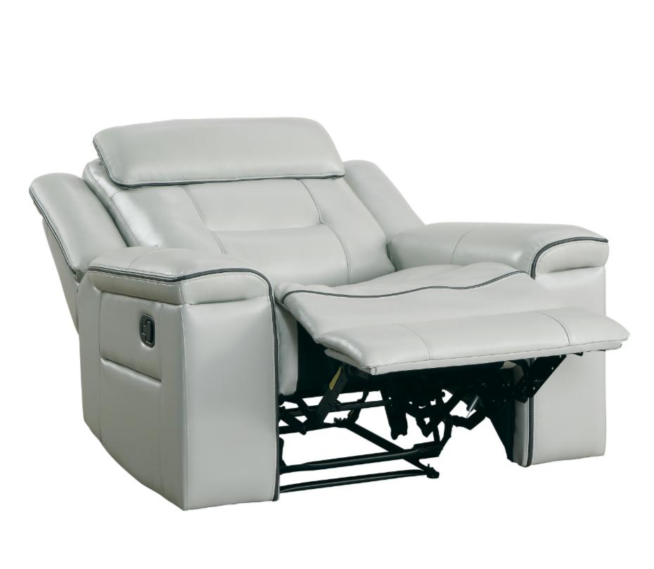 Homelegance Furniture Darwan Lay Flat Recliner in Light Gray - Half Price Furniture