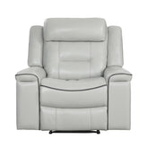 Homelegance Furniture Darwan Lay Flat Recliner in Light Gray Half Price Furniture