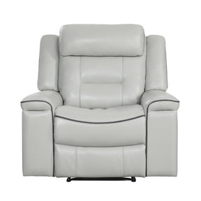 Homelegance Furniture Darwan Lay Flat Recliner in Light Gray Half Price Furniture