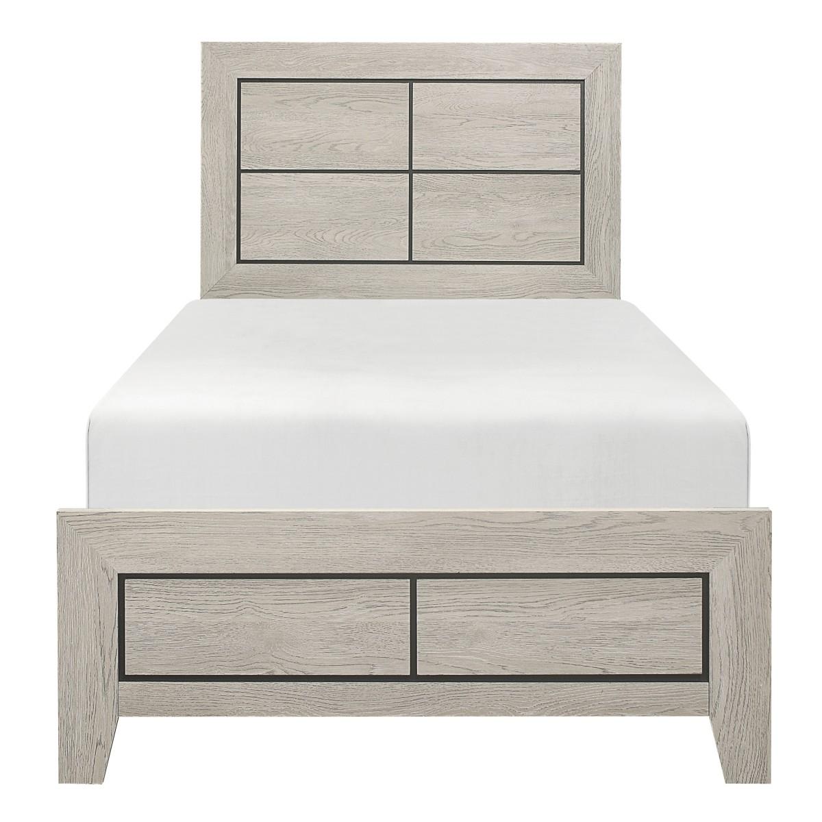 Homelegance Furniture Quinby Twin Panel Bed in Light Brown 1525T-1 - Half Price Furniture