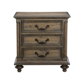 Homelegance Furniture Rachelle 3 Drawer Nightstand in Weathered Pecan 1693-4 Half Price Furniture