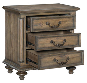 Homelegance Furniture Rachelle 3 Drawer Nightstand in Weathered Pecan 1693-4 - Half Price Furniture