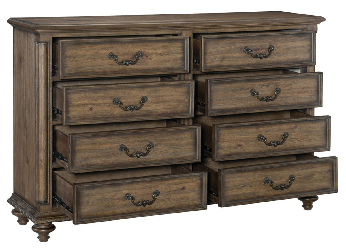 Homelegance Furniture Rachelle 8 Drawer Dresser in Weathered Pecan 1693-5 - Dresser - Half Price Furniture