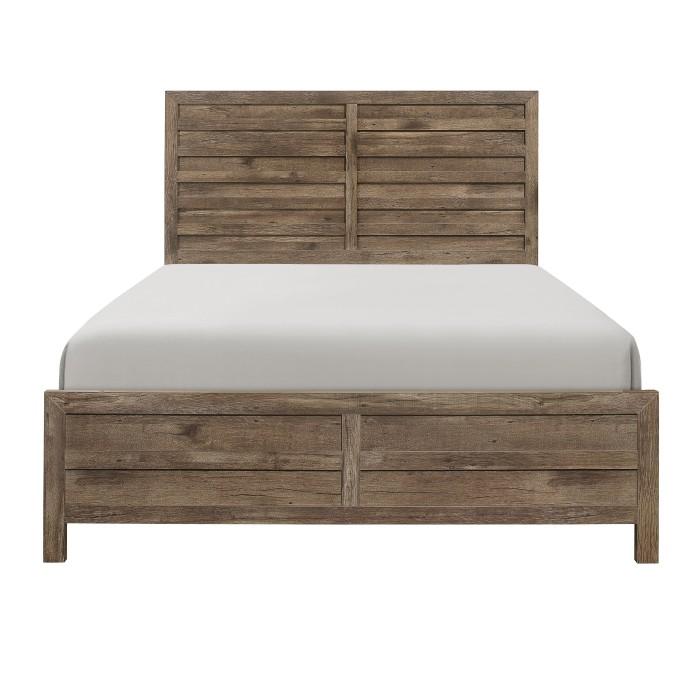 Homelegance Furniture Mandan Full Panel Bed in Weathered Pine 1910F-1* Half Price Furniture