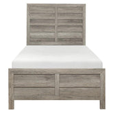 Homelegance Furniture Mandan Twin Panel Bed in Weathered Gray 1910GYT-1* Half Price Furniture