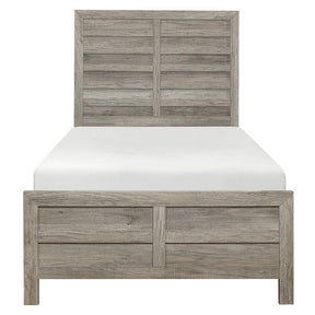 Homelegance Furniture Mandan Twin Panel Bed in Weathered Gray 1910GYT-1* Half Price Furniture