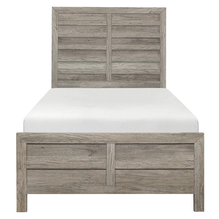 Homelegance Furniture Mandan Twin Panel Bed in Weathered Gray 1910GYT-1* Half Price Furniture