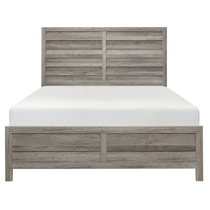 Homelegance Furniture Mandan Full Panel Bed in Weathered Gray 1910GYF-1* Half Price Furniture