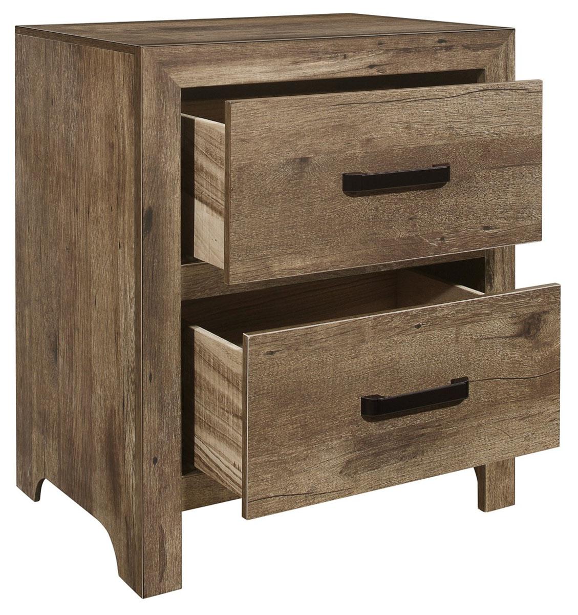 Homelegance Furniture Mandan 2 Drawer Nightstand in Weathered Pine 1910-4 - Nightstand - Half Price Furniture