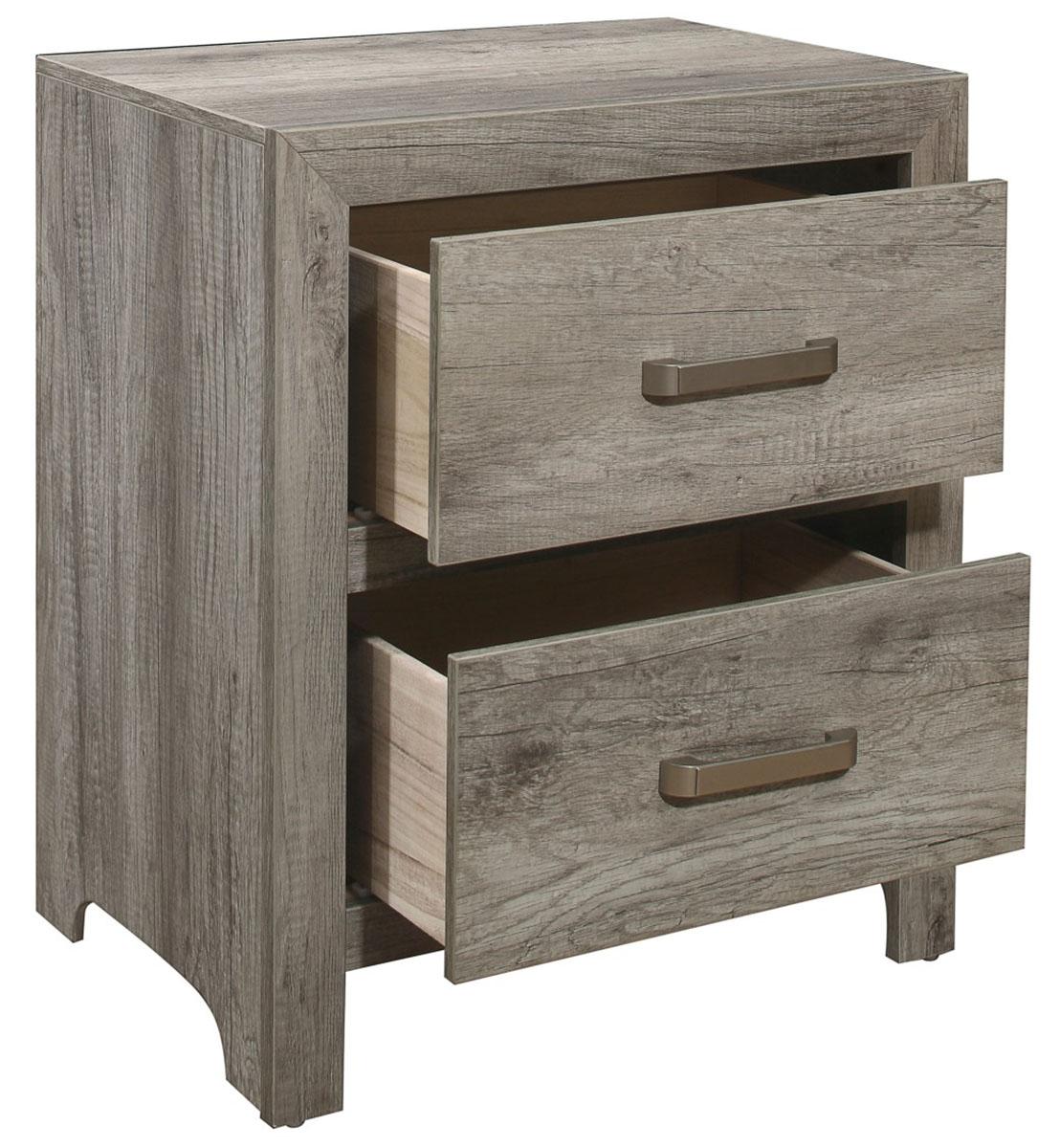 Homelegance Furniture Mandan 2 Drawer Nightstand in Weathered Gray 1910GY-4 - Half Price Furniture