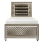 Homelegance Furniture Youth Loudon Twin Platform Bed in Champagne Metallic B1515T-1* Half Price Furniture