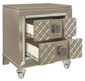 Homelegance Furniture Youth Loudon 2 Drawer Nightstand in Champagne Metallic B1515-4 - Half Price Furniture