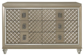 Homelegance Furniture Youth Loudon 6 Drawer Dresser in Champagne Metallic B1515-5 - Half Price Furniture