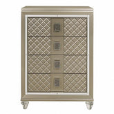 Homelegance Furniture Youth Loudon 4 Drawer Chest in Champagne Metallic B1515-9 Half Price Furniture