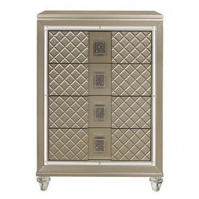 Homelegance Furniture Youth Loudon 4 Drawer Chest in Champagne Metallic B1515-9 Half Price Furniture