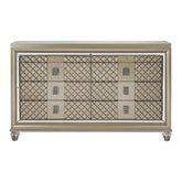 Homelegance Furniture Loudon 8 Drawer Dresser in Champagne Metallic 1515-5 Half Price Furniture