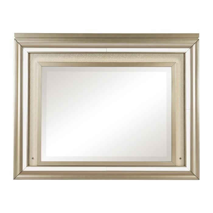 Homelegance Furniture Loudon Mirror with LED Lighting in Champagne Metallic 1515-6 Half Price Furniture