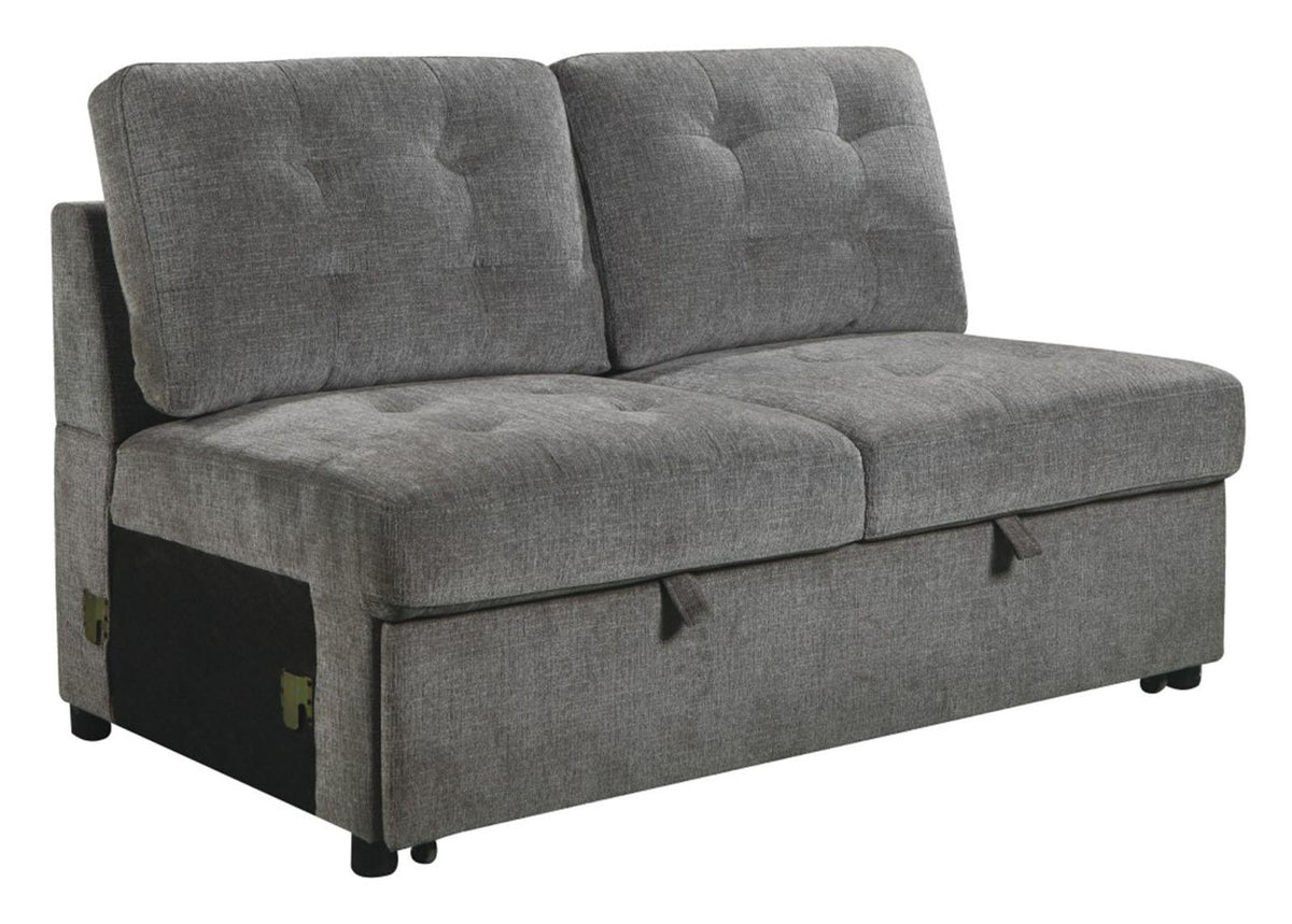 Homelegance Furniture Logansport Armless 2-Seater with Pull-out Bed in Gray 9401GRY-2A - Half Price Furniture