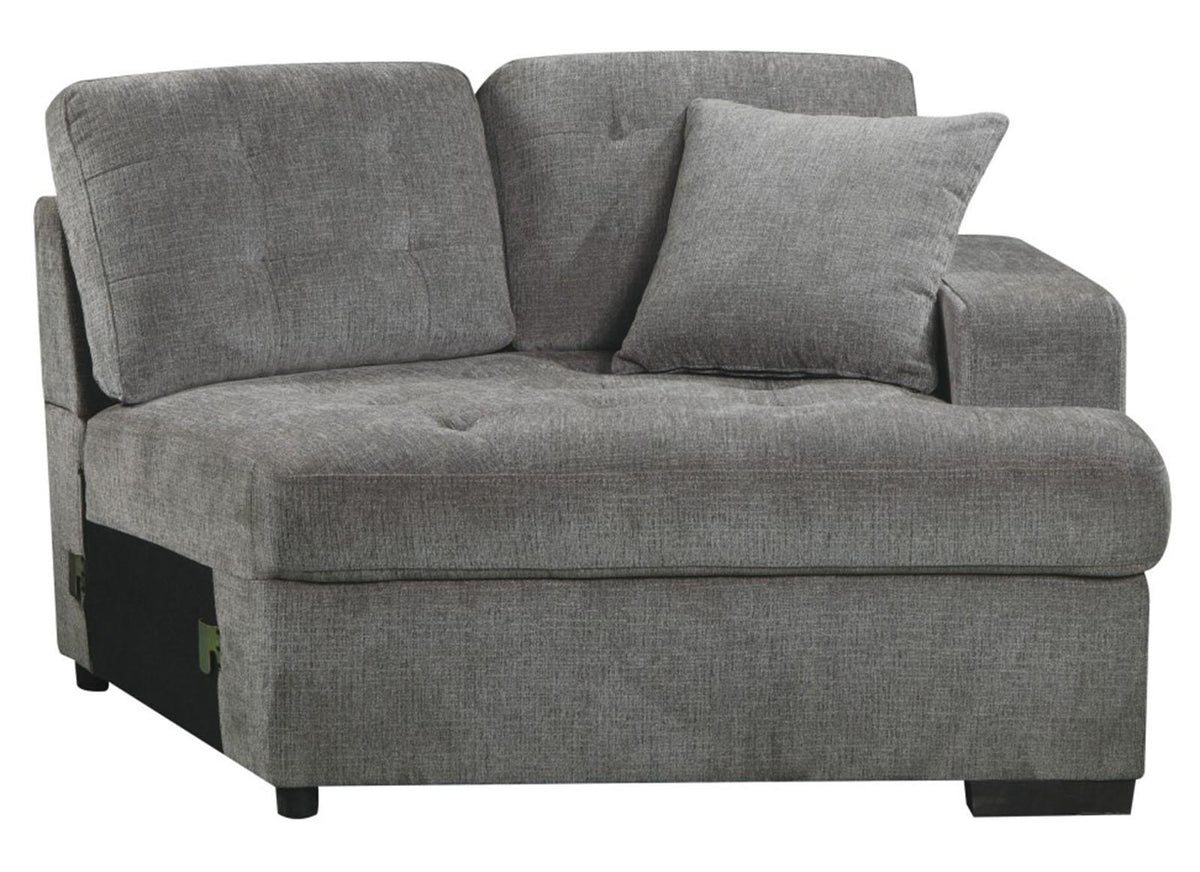 Homelegance Furniture Logansport Right Side Cuddler with 1 Pillow in Gray 9401GRY-RU - Half Price Furniture