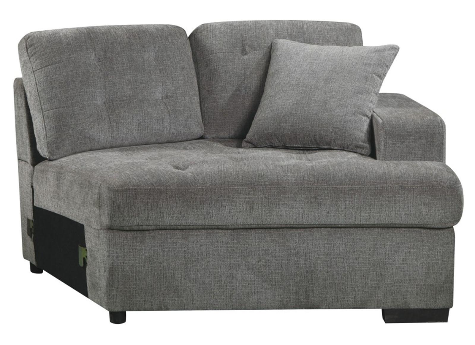 Homelegance Furniture Logansport Right Side Cuddler with 1 Pillow in Gray 9401GRY-RU - Cuddle Chair - Half Price Furniture