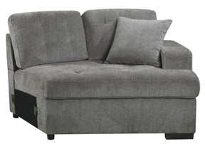 Homelegance Furniture Logansport Right Side Cuddler with 1 Pillow in Gray 9401GRY-RU - Half Price Furniture