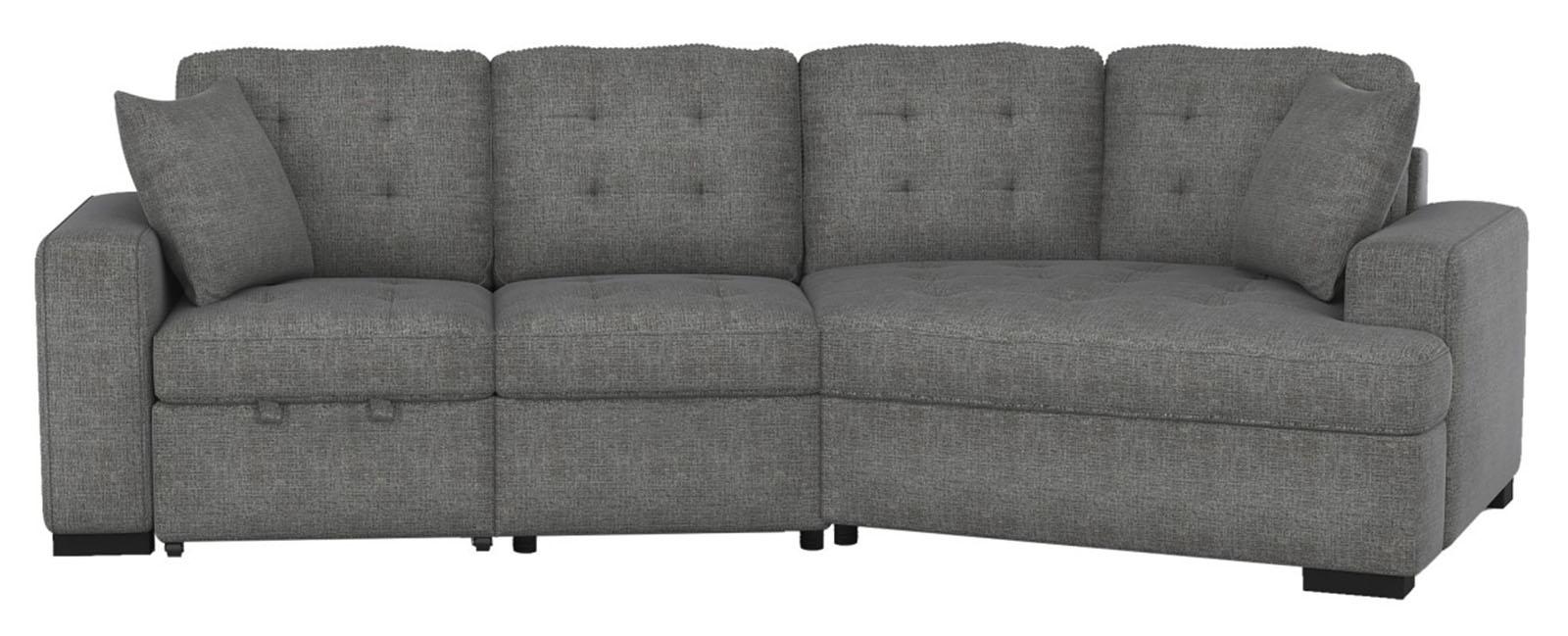 Homelegance Furniture Logansport Right Side Cuddler with 1 Pillow in Gray 9401GRY-RU - Cuddle Chair - Half Price Furniture