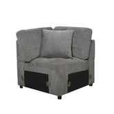 Homelegance Furniture Logansport Corner Seat with 1 Pillow in Gray 9401GRY-CR Half Price Furniture