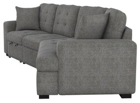 Homelegance Furniture Logansport Right Side Cuddler with 1 Pillow in Gray 9401GRY-RU - Half Price Furniture