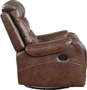 Homelegance Furniture Putnam Swivel Glider Reclining Chair in Brown 9405BR-1 - Half Price Furniture