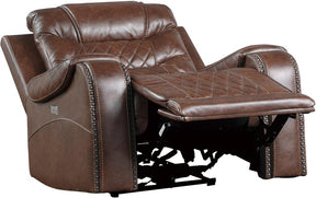 Homelegance Furniture Putnam Swivel Glider Reclining Chair in Brown 9405BR-1 - Half Price Furniture